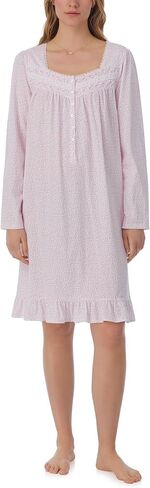 Eileen West Women's Cotton Knit Long Sleeve Short Gown in Saudi Arabia