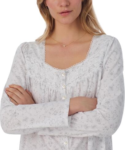Eileen West Women's Cotton Knit Long Sleeve Short Gown in Saudi Arabia