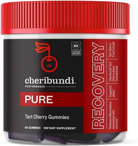 Cheribundi Tart Cherry Gummies Sleep | Performance for Maximum Recovery with 25 Tart Cherries | Powerful Antioxidant Support, Non-GMO, Gluten-Free, Vegan | 20 Calories per Serving | 60 Count in Saudi Arabia