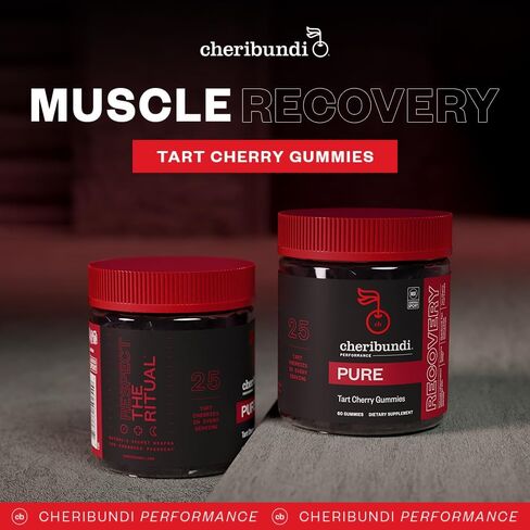 Cheribundi Tart Cherry Gummies Sleep | Performance for Maximum Recovery with 25 Tart Cherries | Powerful Antioxidant Support, Non-GMO, Gluten-Free, Vegan | 20 Calories per Serving | 60 Count in Saudi Arabia
