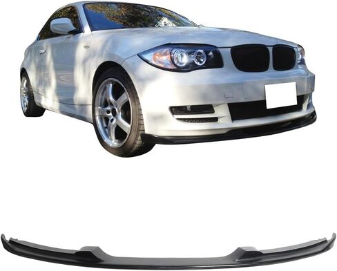 Front Bumper Lip Compatible with 2007-2011 BMW E82, H-Style PU Black Front Lip Spoiler Splitter by IKON MOTORSPORTS in Saudi Arabia