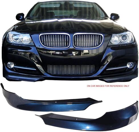 Pre-Painted Front Bumper Lip Splitter Compatible with 2009-2012 BMW E90, L Type Painted Black Sapphire Metallic # 475 PP Air Dam Chin Diffuser Front Bumper Lip by IKON MOTORSPORTS, 2010 in Saudi Arabia