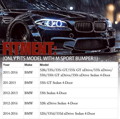 Front Pumper Lip Fit لعام 2011 2012 2013 2014 2015 2016 BMW F10 520i 528i 535i 550i M Sport Pumper Spoiler Splitter Black 4pcs in Kuwait