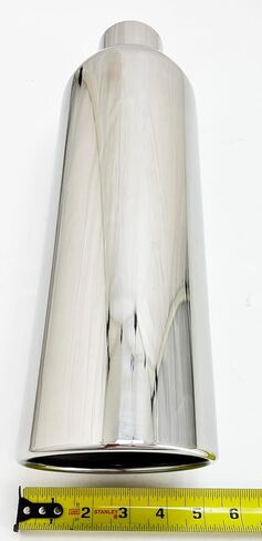 نصيحة العادم 5.00 "DIA X 18.00" Long 2.50 "مدخل لحام على مائل ملولق مصقول من الفولاذ المقاوم للصدأ W50018-250-BOSS-RS Wesdon العادم in Saudi Arabia