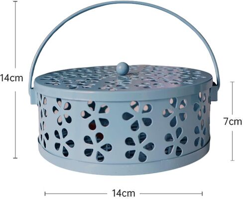 Portable Mosquito Coil Burner Blue Outdoor Incense Holder with Handle Round Fireproof Holders for Home Office Camping in Saudi Arabia