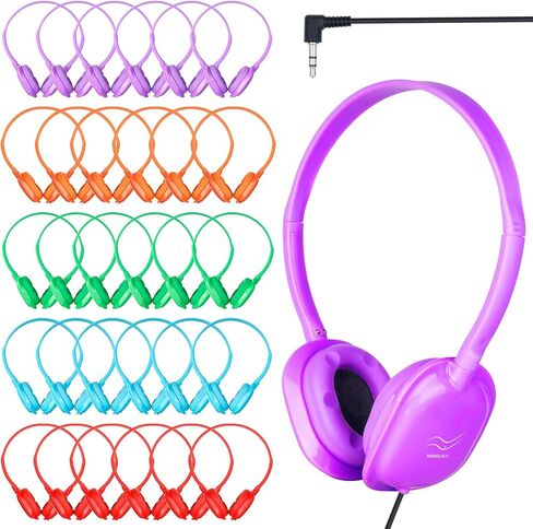 Classroom Headphones Bulk 15 Pack for School Kids,Wholesale Earphones Class Set of Headphones for Students Children Toddler Teens Multi Color in Kuwait