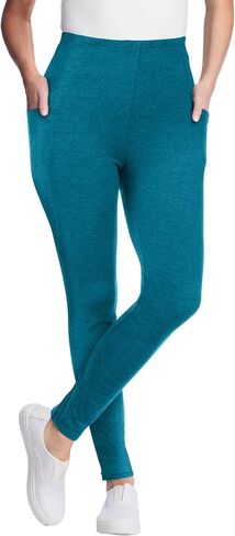 Woman Within Plus Size Petite Stretch Cotton Pocket Legging in Saudi Arabia