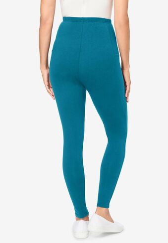Woman Within Plus Size Petite Stretch Cotton Pocket Legging in Saudi Arabia