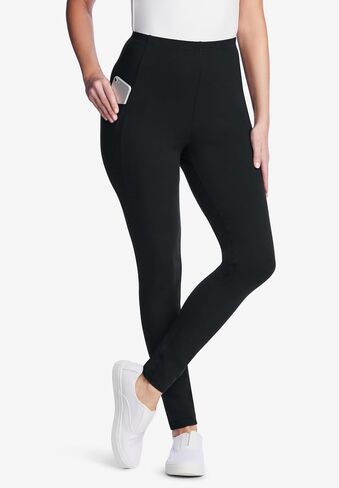 Woman Within Plus Size Petite Stretch Cotton Pocket Legging in Saudi Arabia