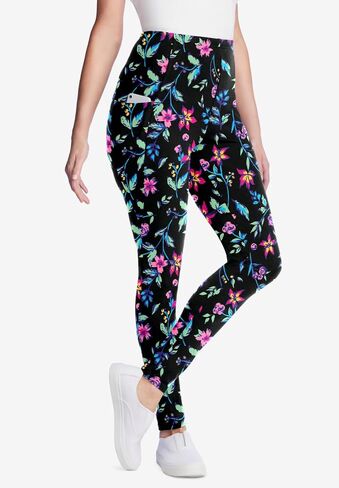 Woman Within Plus Size Petite Stretch Cotton Pocket Legging in Saudi Arabia