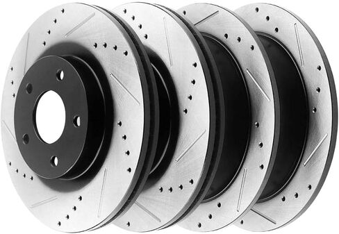 AutoShack Black Hat Drilled and Slotted Brake Rotors Front and Rear Brake Rotor Replacement Kit for 2007-2011 Toyota Camry 2008-2011 Avalon 2007-2010 Lexus ES350 2.4L 2.5L 3.5L V6 FWD PR41436PR41435 in Saudi Arabia