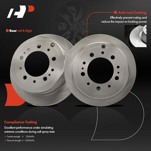 A-Premium 12.96 inch (329.2mm) Rear Vented Disc Brake Rotors Compatible with Select Toyota and Lexus Models - Land Cruiser, LX470, 1998-2007, 4.7L, 2-PC Set in Saudi Arabia
