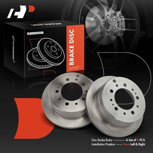 A-Premium 12.96 inch (329.2mm) Rear Vented Disc Brake Rotors Compatible with Select Toyota and Lexus Models - Land Cruiser, LX470, 1998-2007, 4.7L, 2-PC Set in Saudi Arabia