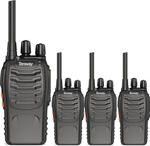 جهاز اتصال لاسلكي طويل المدى VOX قابل لإعادة الشحن مع شحن USC-C وسماعة أذن هوائية، راديو FRS محمول ثنائي الاتجاه للبالغين مجانًا (6 عبوات) in Kuwait