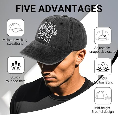 40th 50th 60th 70th Birthday Cap for Men Women,Funny Gifts for Husband Dad Grandad,1955-1985 Hat,Vintage Cotton Baseball Cap in Saudi Arabia