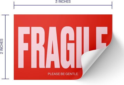 Cute Fragile Stickers for Shipping - Lavender Pink & Orange Red - 2 x 3 inch - Roll of 250 Moving Stickers for Shipping or Fragile Stickers for Moving Handle with Care Stickers for Shipping in Kuwait