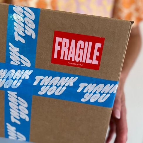 Cute Fragile Stickers for Shipping - Lavender Pink & Orange Red - 2 x 3 inch - Roll of 250 Moving Stickers for Shipping or Fragile Stickers for Moving Handle with Care Stickers for Shipping in Kuwait
