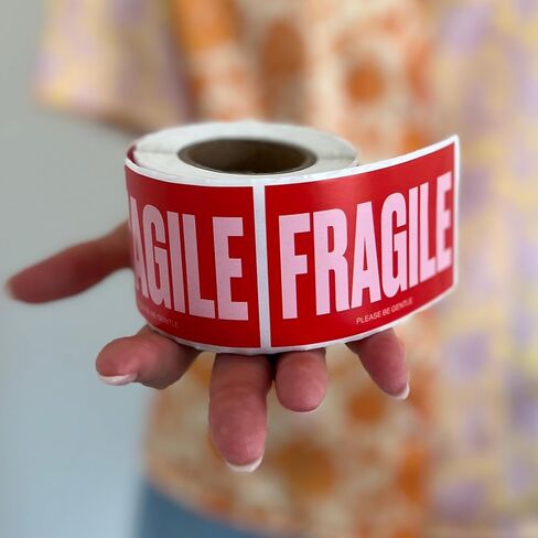 Cute Fragile Stickers for Shipping - Lavender Pink & Orange Red - 2 x 3 inch - Roll of 250 Moving Stickers for Shipping or Fragile Stickers for Moving Handle with Care Stickers for Shipping in Kuwait