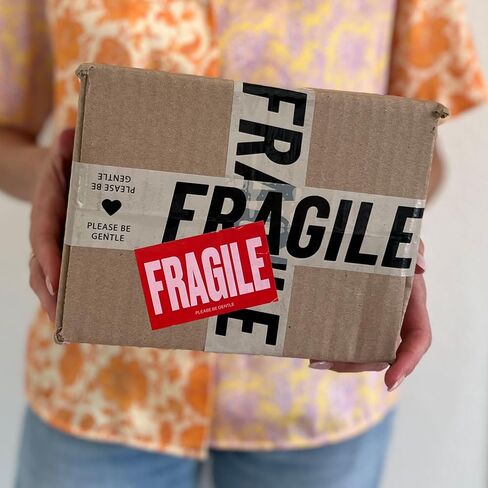 Cute Fragile Stickers for Shipping - Lavender Pink & Orange Red - 2 x 3 inch - Roll of 250 Moving Stickers for Shipping or Fragile Stickers for Moving Handle with Care Stickers for Shipping in Kuwait