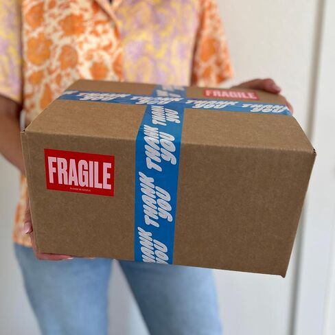 Cute Fragile Stickers for Shipping - Lavender Pink & Orange Red - 2 x 3 inch - Roll of 250 Moving Stickers for Shipping or Fragile Stickers for Moving Handle with Care Stickers for Shipping in Kuwait