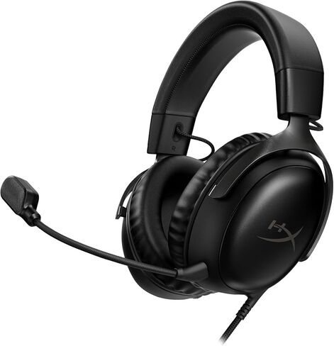 HyperX Cloud III – Wired Gaming Headset, PC, PS5, Xbox Series X|S, Angled 53mm Drivers, DTS, Memory Foam, Durable Frame, Ultra-Clear 10mm Mic, USB-C, USB-A, 3.5mm – Black (Renewed) in Saudi Arabia