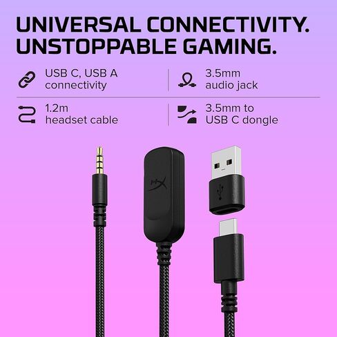 HyperX Cloud III – Wired Gaming Headset, PC, PS5, Xbox Series X|S, Angled 53mm Drivers, DTS, Memory Foam, Durable Frame, Ultra-Clear 10mm Mic, USB-C, USB-A, 3.5mm – Black (Renewed) in Saudi Arabia