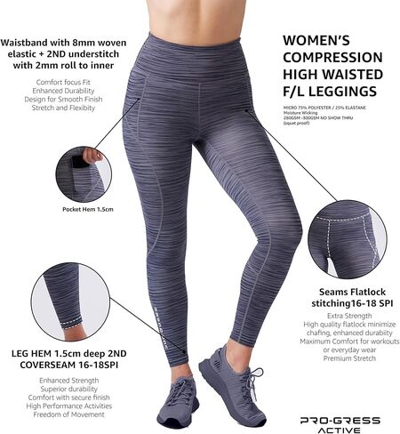 Compression Leggings for Women - Tummy Control Workout Gym Running Yoga Pants in Saudi Arabia
