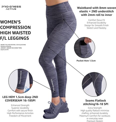 Compression Leggings for Women - Tummy Control Workout Gym Running Yoga Pants in Saudi Arabia
