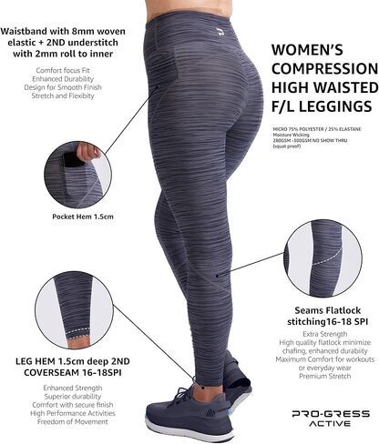 Compression Leggings for Women - Tummy Control Workout Gym Running Yoga Pants in Saudi Arabia