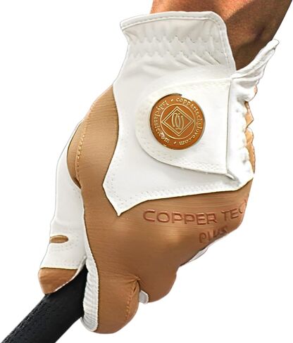 Copper Tech Men's Golf Gloves - Optimal Wrist Support with Copper Infused Thread - 100% AAA Synthetic Tacky Leather - Perfect for Summer & Fall Golfing - Golf Gloves Men (Hand Orientation: Both Hand) in Saudi Arabia