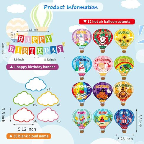 Rainbow Happy Birthday Bulletin Board Rainbow Holiday Birthday Board Sign Let's Celebrate Happy Birthday Rainbow Cloud Accents Cutouts for Calendars Festival Bulletin Boards Wall Classrooms Decor in Saudi Arabia