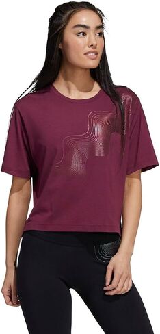 Adidas Womens Sportswear Holiday Graphic Tee Short Sleeve ، Victory Crimson in Saudi Arabia