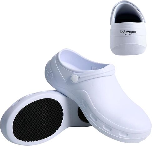 Chef Shoes Waterproof Oil Resistant Clogs Lightweight Shock Absorbing Men's and Women's Steel Toe Shoes for Gardening, Hospitals, Warehouses and Restaurants in Saudi Arabia
