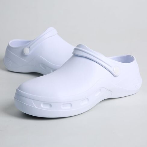 Chef Shoes Waterproof Oil Resistant Clogs Lightweight Shock Absorbing Men's and Women's Steel Toe Shoes for Gardening, Hospitals, Warehouses and Restaurants in Saudi Arabia