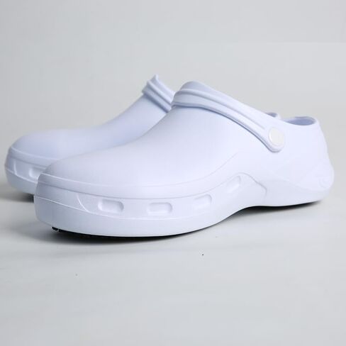 Chef Shoes Waterproof Oil Resistant Clogs Lightweight Shock Absorbing Men's and Women's Steel Toe Shoes for Gardening, Hospitals, Warehouses and Restaurants in Saudi Arabia