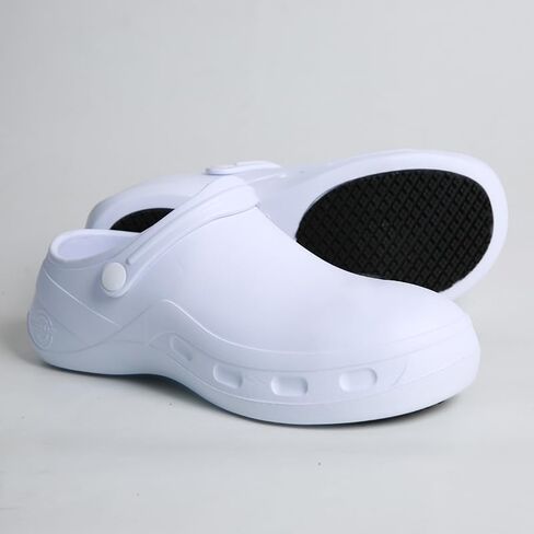 Chef Shoes Waterproof Oil Resistant Clogs Lightweight Shock Absorbing Men's and Women's Steel Toe Shoes for Gardening, Hospitals, Warehouses and Restaurants in Saudi Arabia