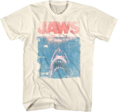 American Classics Jaws 1975 American Shark Thriller Film Spielberg Movie Adult T-Shirt Tee in Saudi Arabia