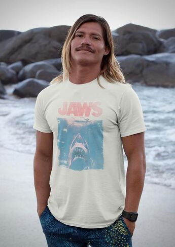 American Classics Jaws 1975 American Shark Thriller Film Spielberg Movie Adult T-Shirt Tee in Saudi Arabia
