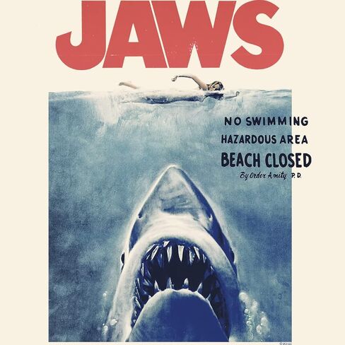 American Classics Jaws 1975 American Shark Thriller Film Spielberg Movie Adult T-Shirt Tee in Saudi Arabia