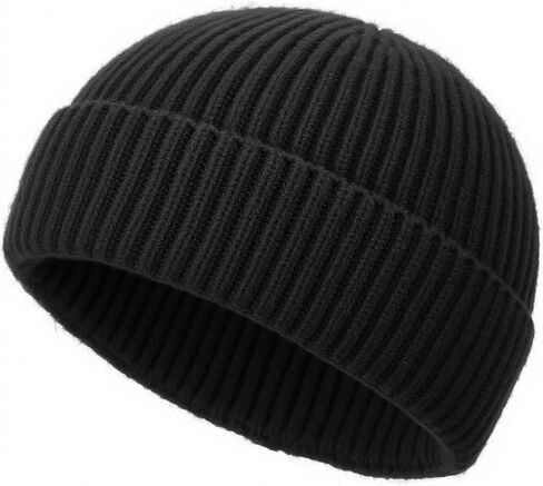 Wool Fisherman Beanies for Men Women, Short Knit Fall Winter Warm Beanie, Watch Cap, Cuffed Trawler Hats, Skull Caps in Kuwait