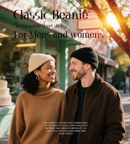 Wool Fisherman Beanies for Men Women, Short Knit Fall Winter Warm Beanie, Watch Cap, Cuffed Trawler Hats, Skull Caps in Kuwait