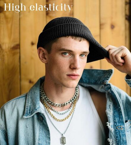 Wool Fisherman Beanies for Men Women, Short Knit Fall Winter Warm Beanie, Watch Cap, Cuffed Trawler Hats, Skull Caps in Kuwait