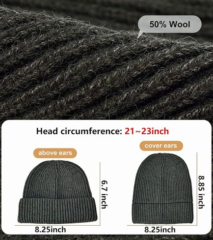 Wool Fisherman Beanies for Men Women, Short Knit Fall Winter Warm Beanie, Watch Cap, Cuffed Trawler Hats, Skull Caps in Kuwait