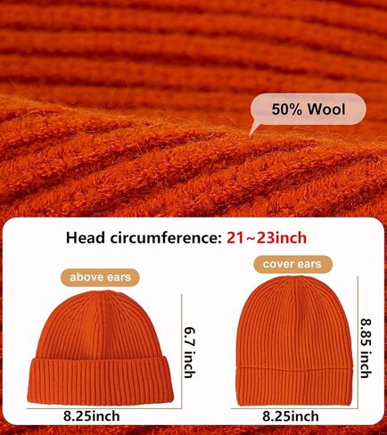 Wool Fisherman Beanies for Men Women, Short Knit Fall Winter Warm Beanie, Watch Cap, Cuffed Trawler Hats, Skull Caps in Kuwait