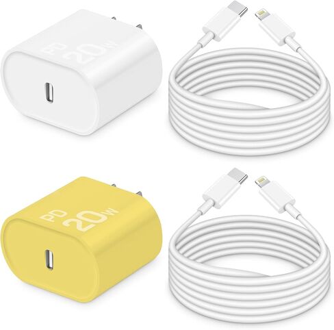 i Phone Charger 10 Ft Fast Charging【MFi-Certified】 2-Pack 20W PD Fast Charger with 6Ft Fast Charging Cable, Type C Fast Charging Block & Fast Charger Cord for i Phone 14/13/12/11, i Pad [Pink] in Saudi Arabia