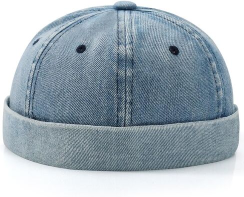 Brimless Hat for Men Women Docker Cap Vintage Sailor Beanie Cap in Kuwait