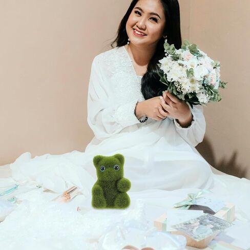 Logofun Moss Moss Bear Simulation Moss Bear Doll Adording Bear Desktop Ornament for Wedding Birthday Party Decoration in Saudi Arabia