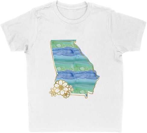 Watercolor Georgia Kids T-Shirt Youth in Saudi Arabia