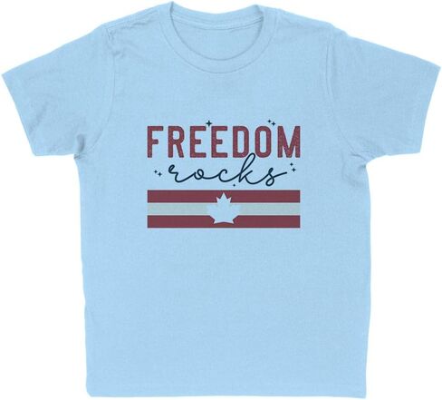 Canada Freedom Rocks Kids T-Shirt Youth in Saudi Arabia