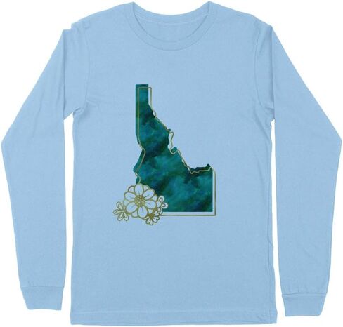 Watercolor Idaho Kids Long Sleeve T-Shirt Youth in Saudi Arabia